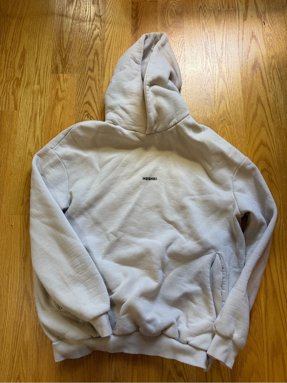MESHKI cream Hoodie - Pullover Hooded Sweatshirt